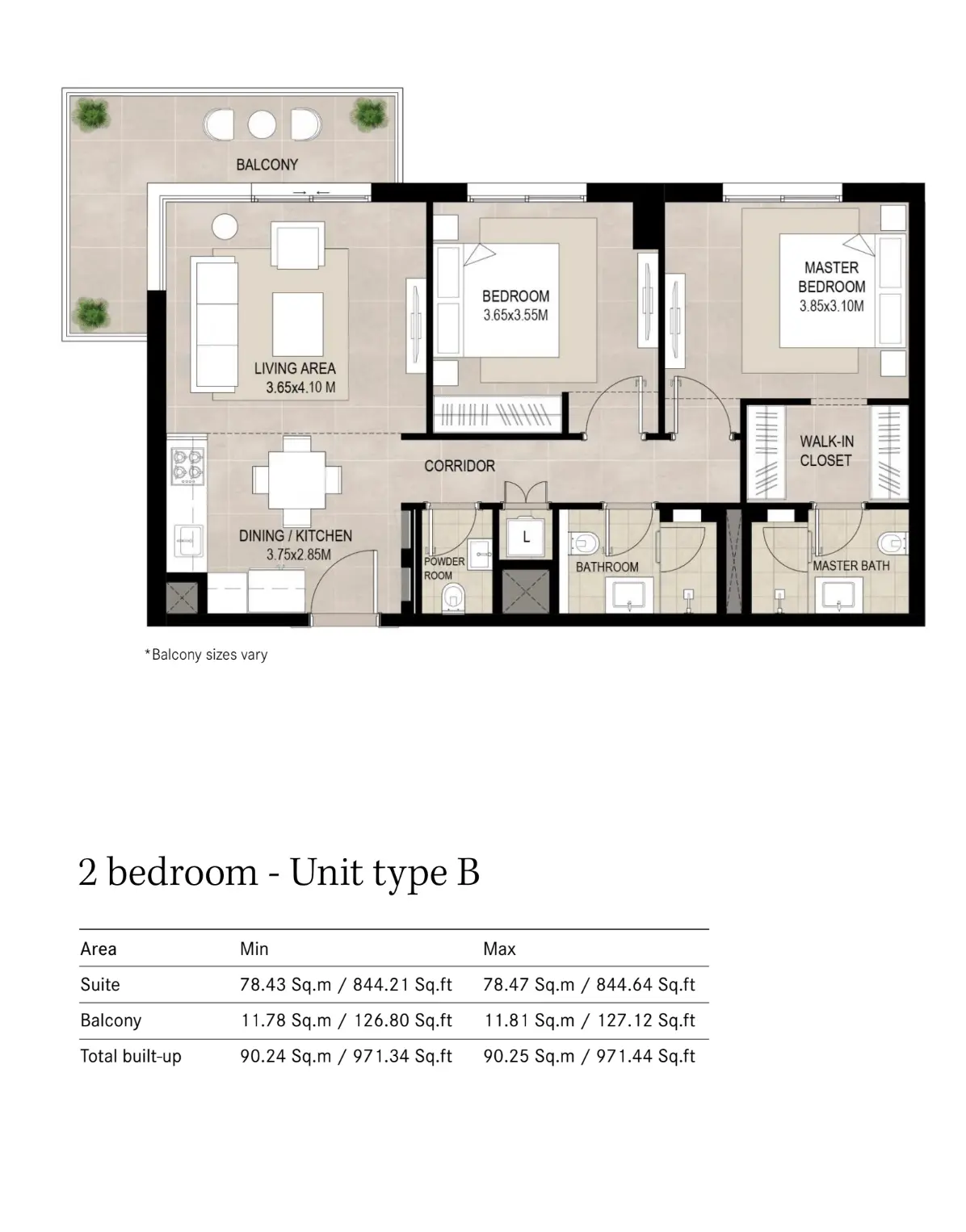 Floor plan for Type B