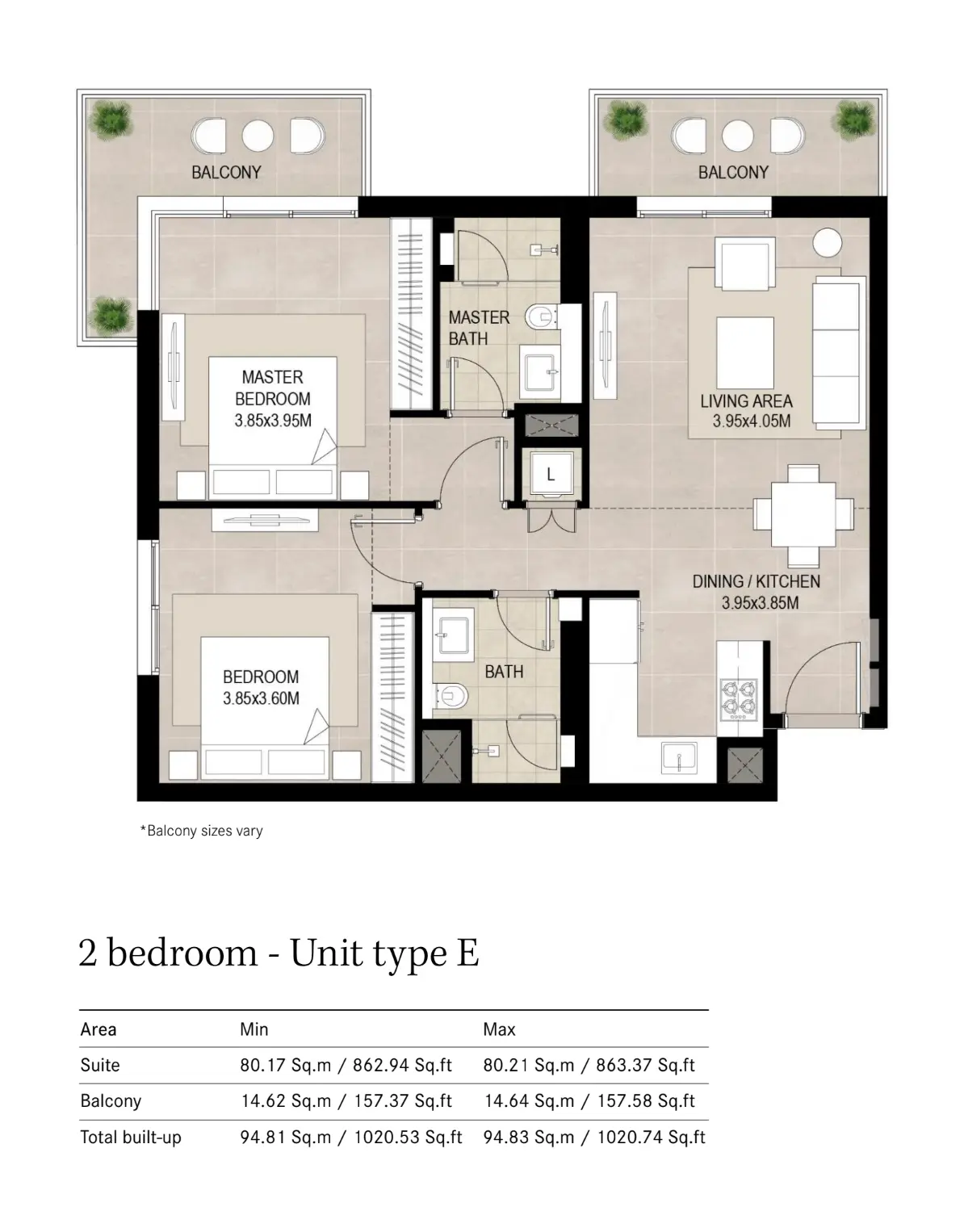 Floor plan for Type E
