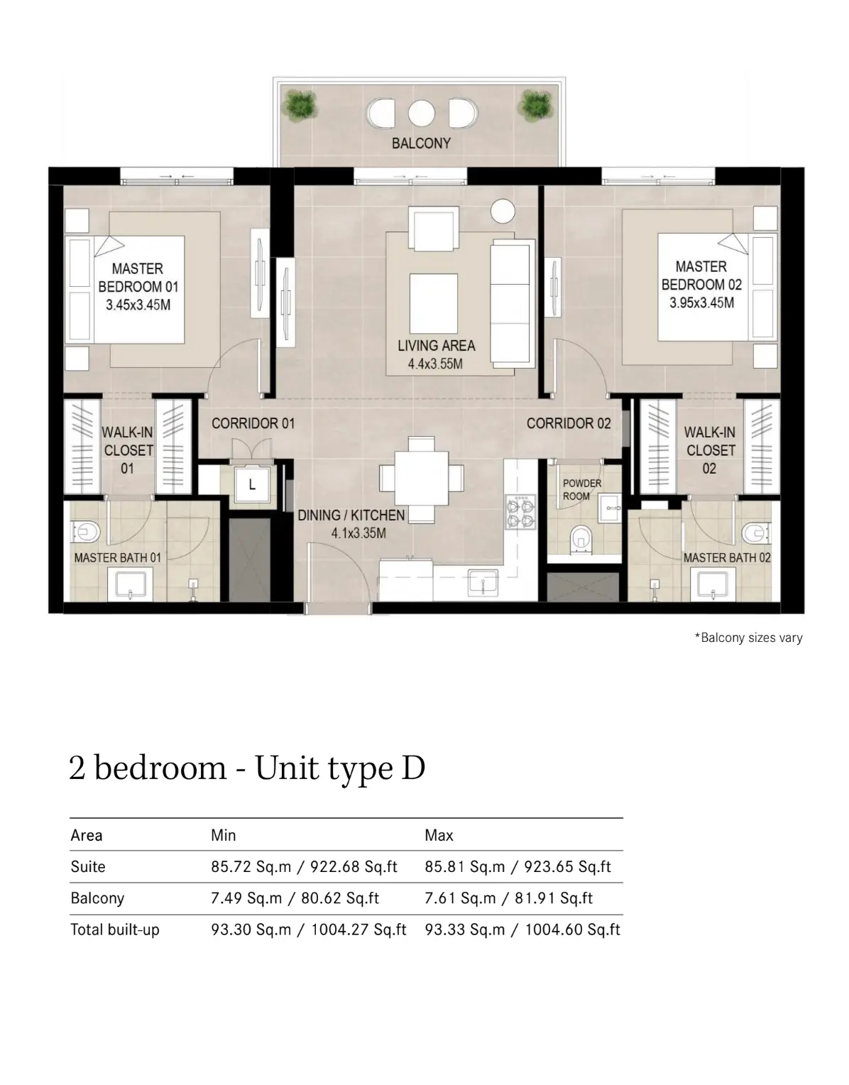 Floor plan for Type D
