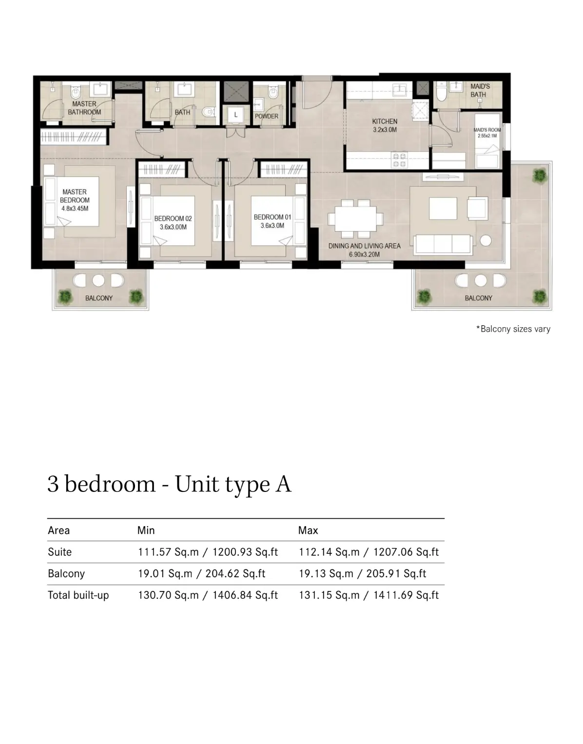 Floor plan for Type A