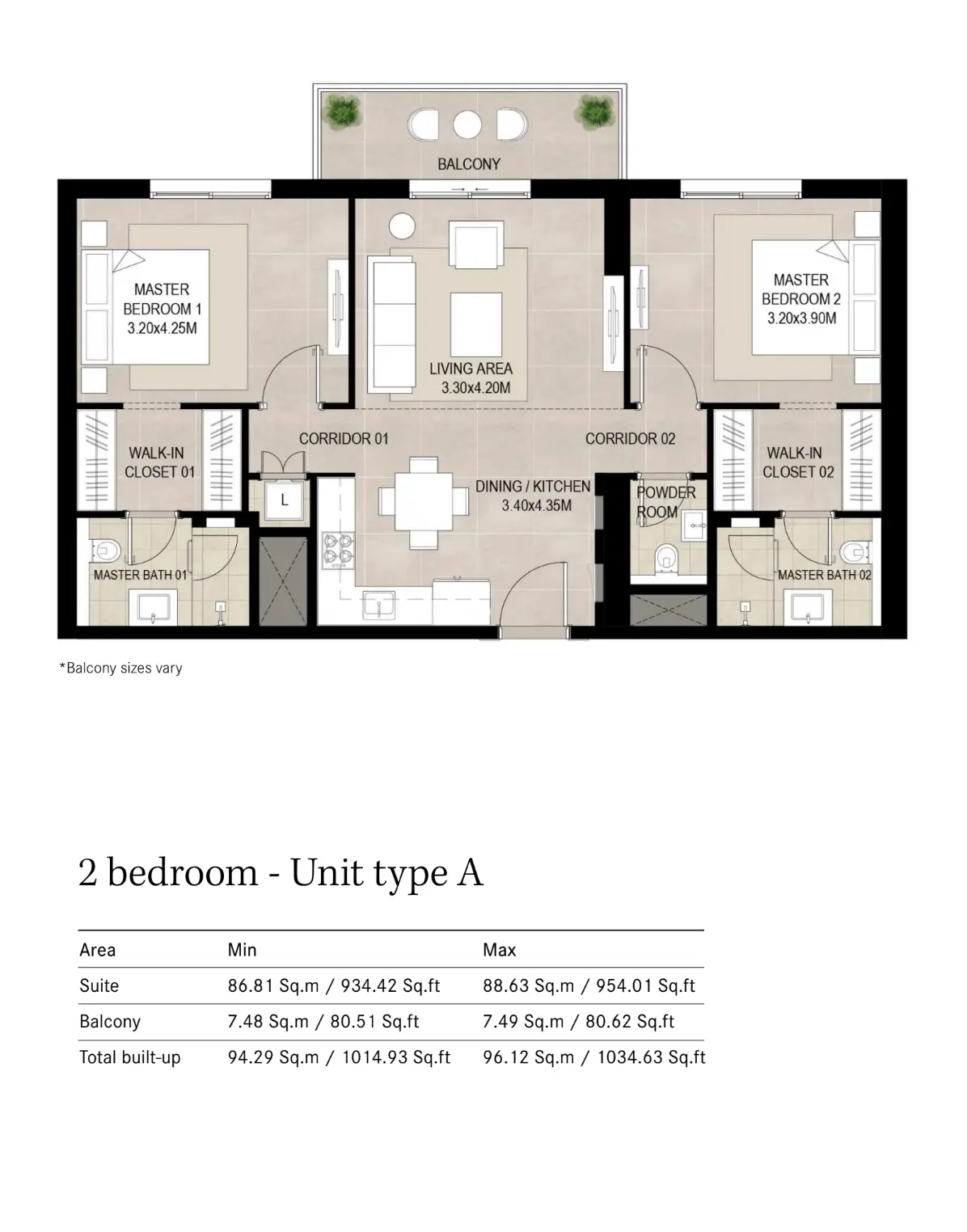 Floor plan for Type A