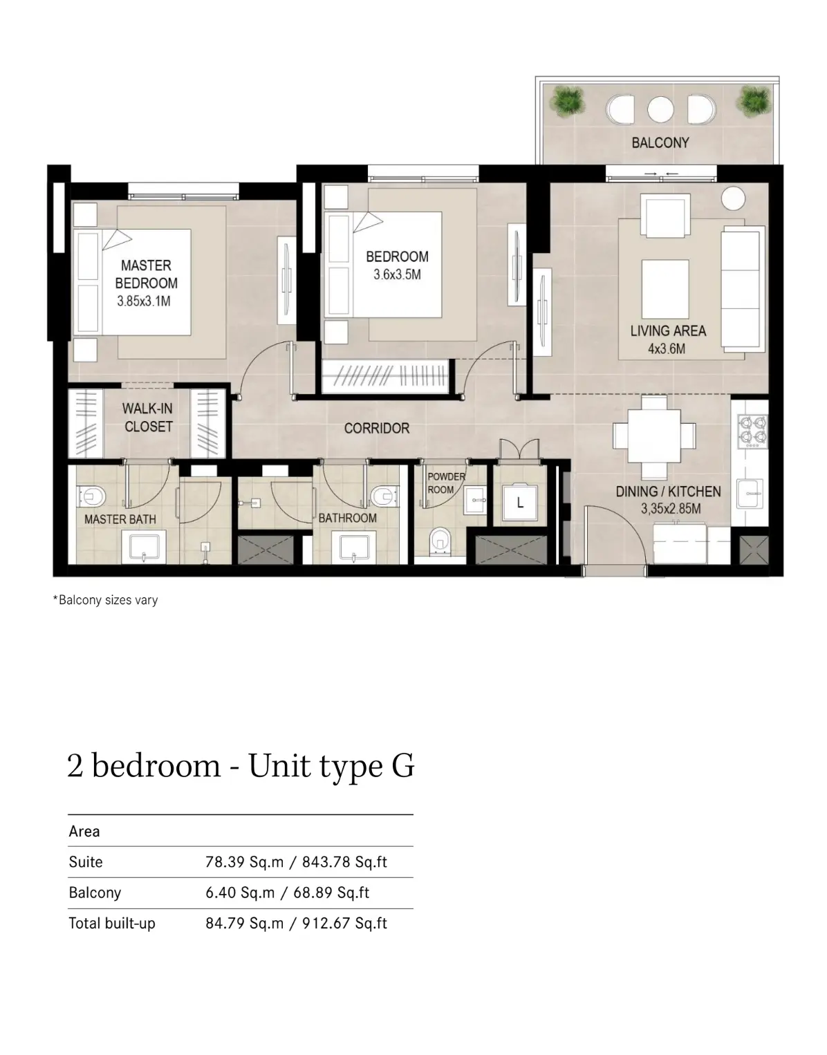 Floor plan for Type G
