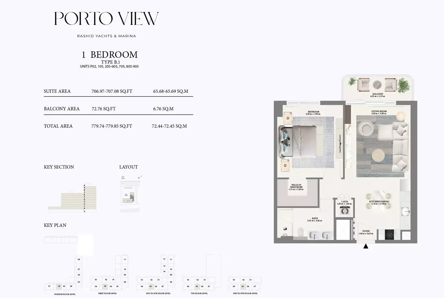 Floor plan for Type B1