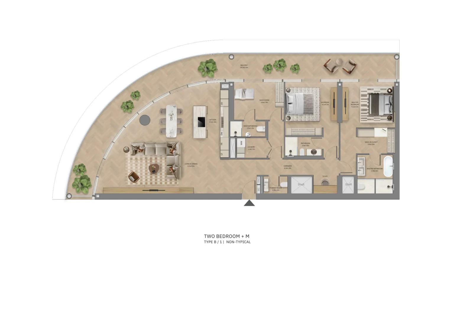 Floor plan for Type B1N