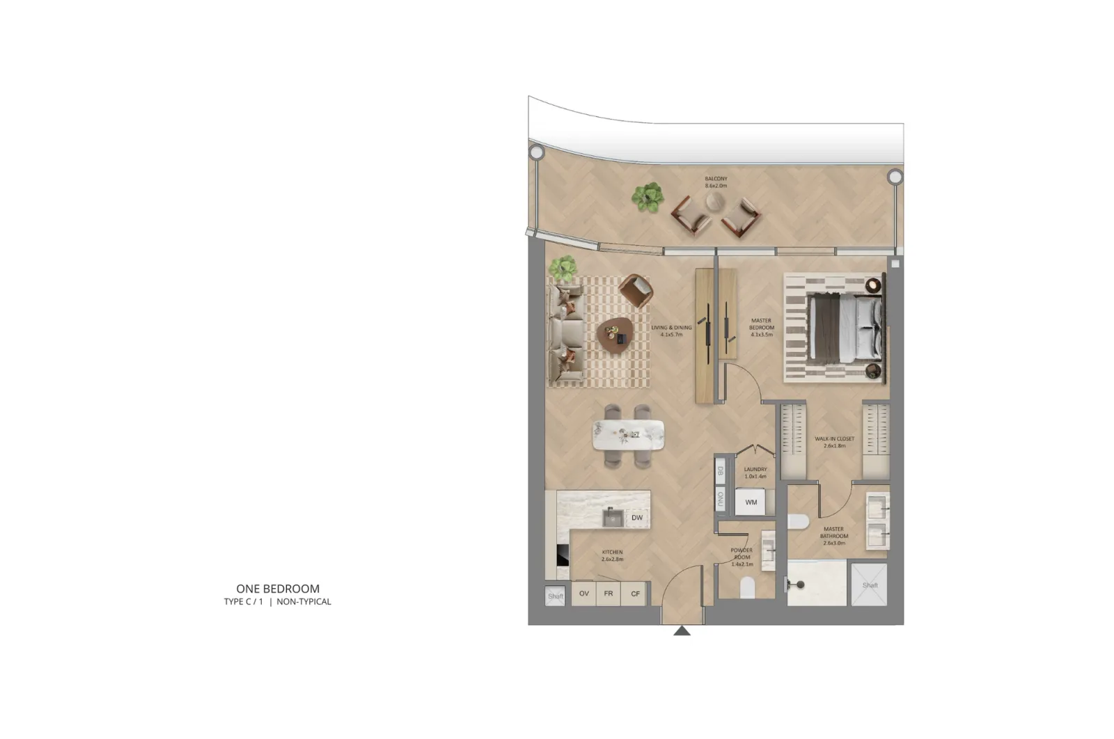 Floor plan for Type C1
