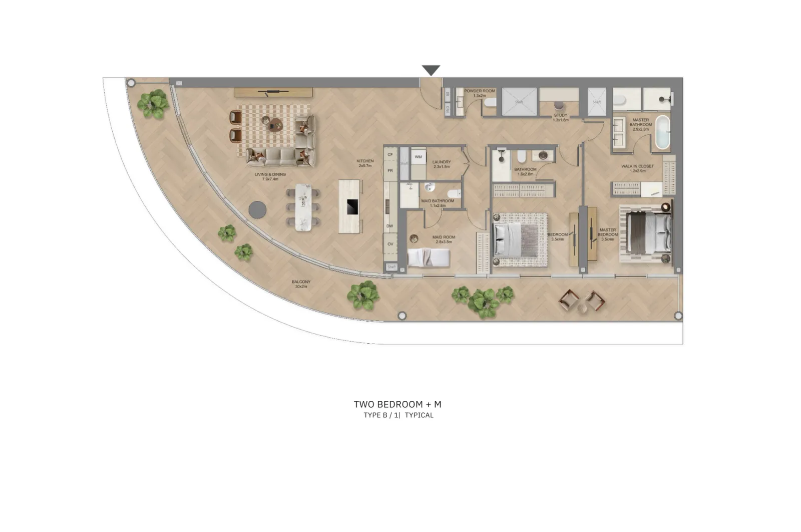 Floor plan for Type B1M