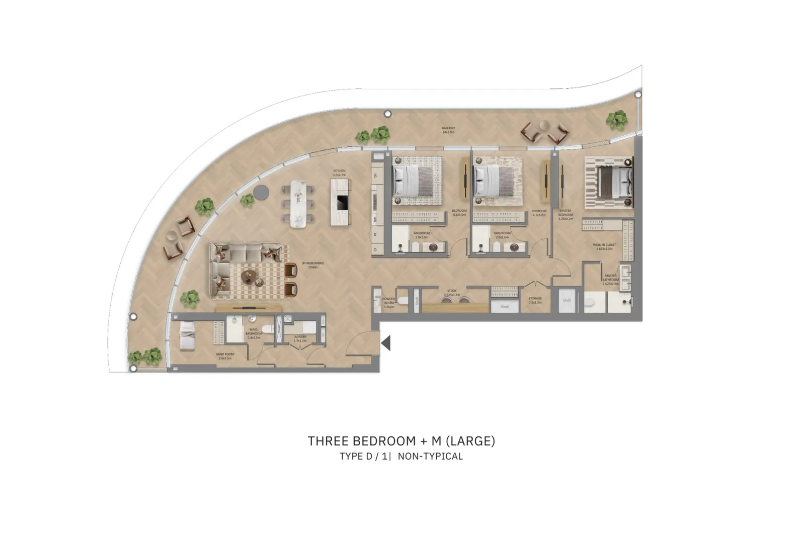 Floor plan for Type D1N1