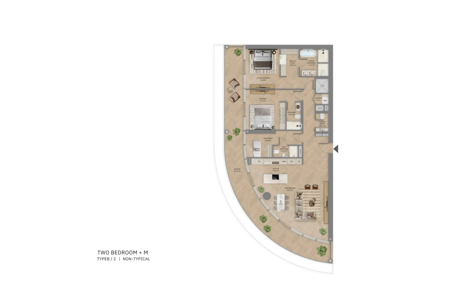 Floor plan for Type B2N