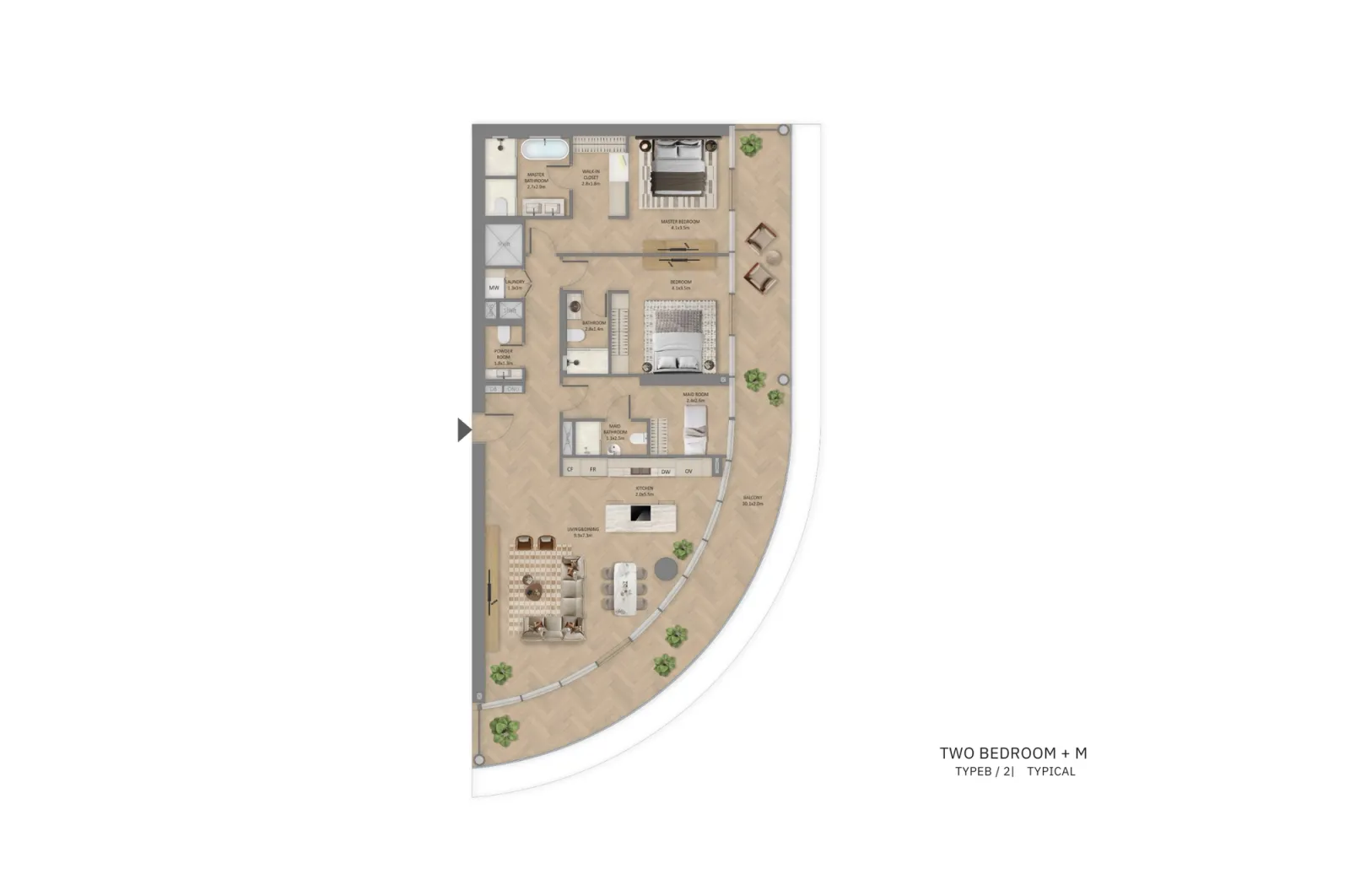 Floor plan for Type B2
