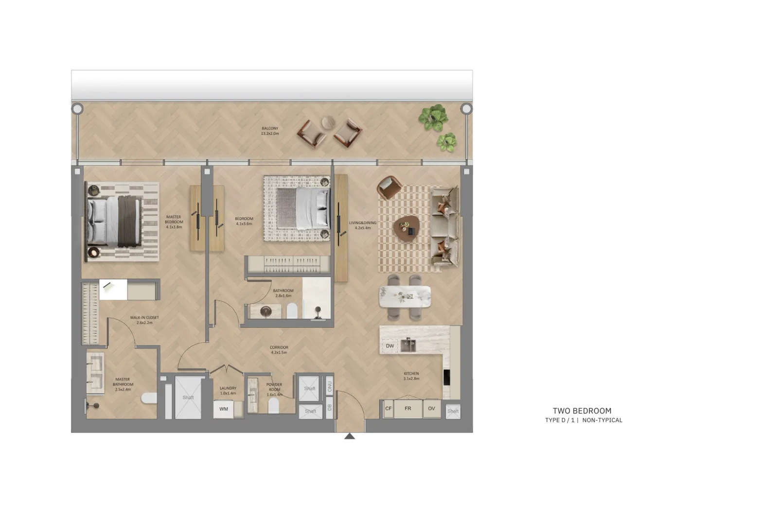 Floor plan for Type D1