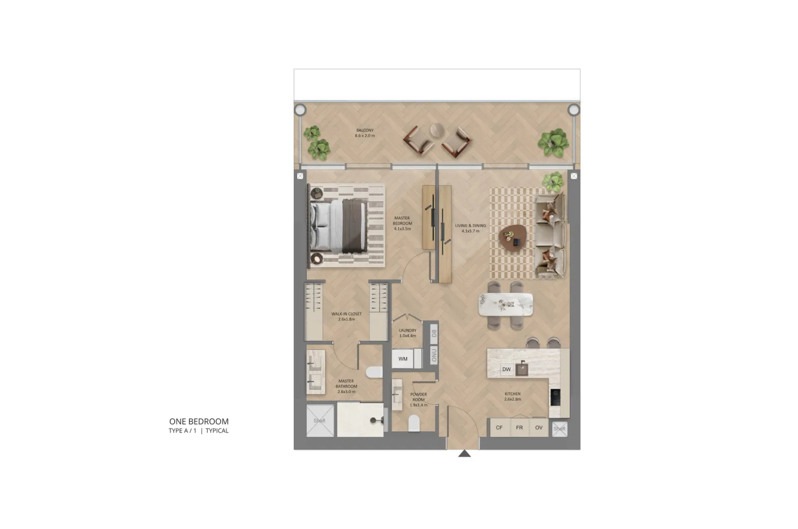 Floor plan for Type A1