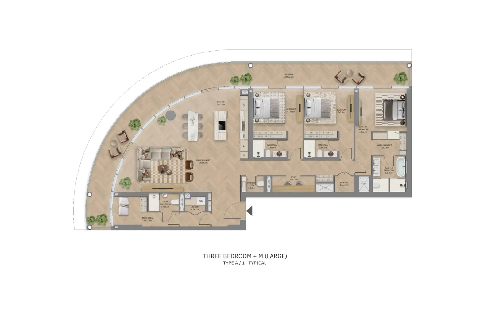 Floor plan for Type A1