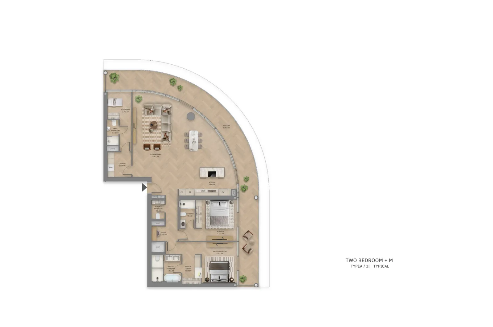 Floor plan for Type A3