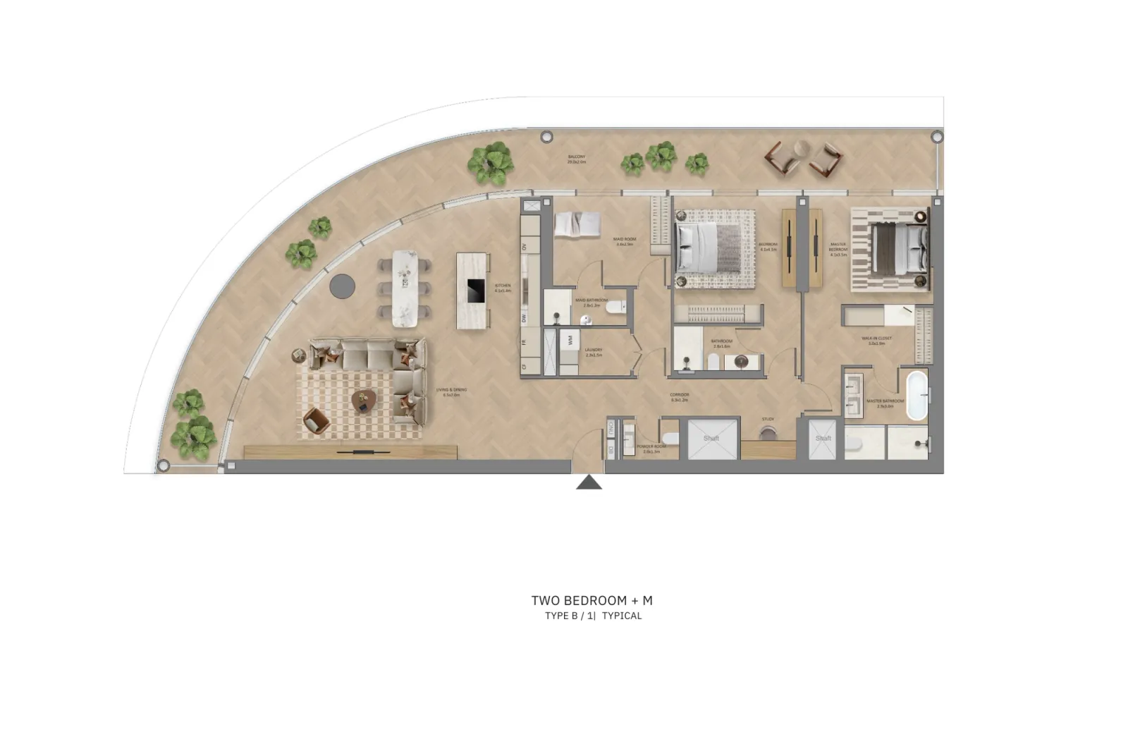 Floor plan for Type B1
