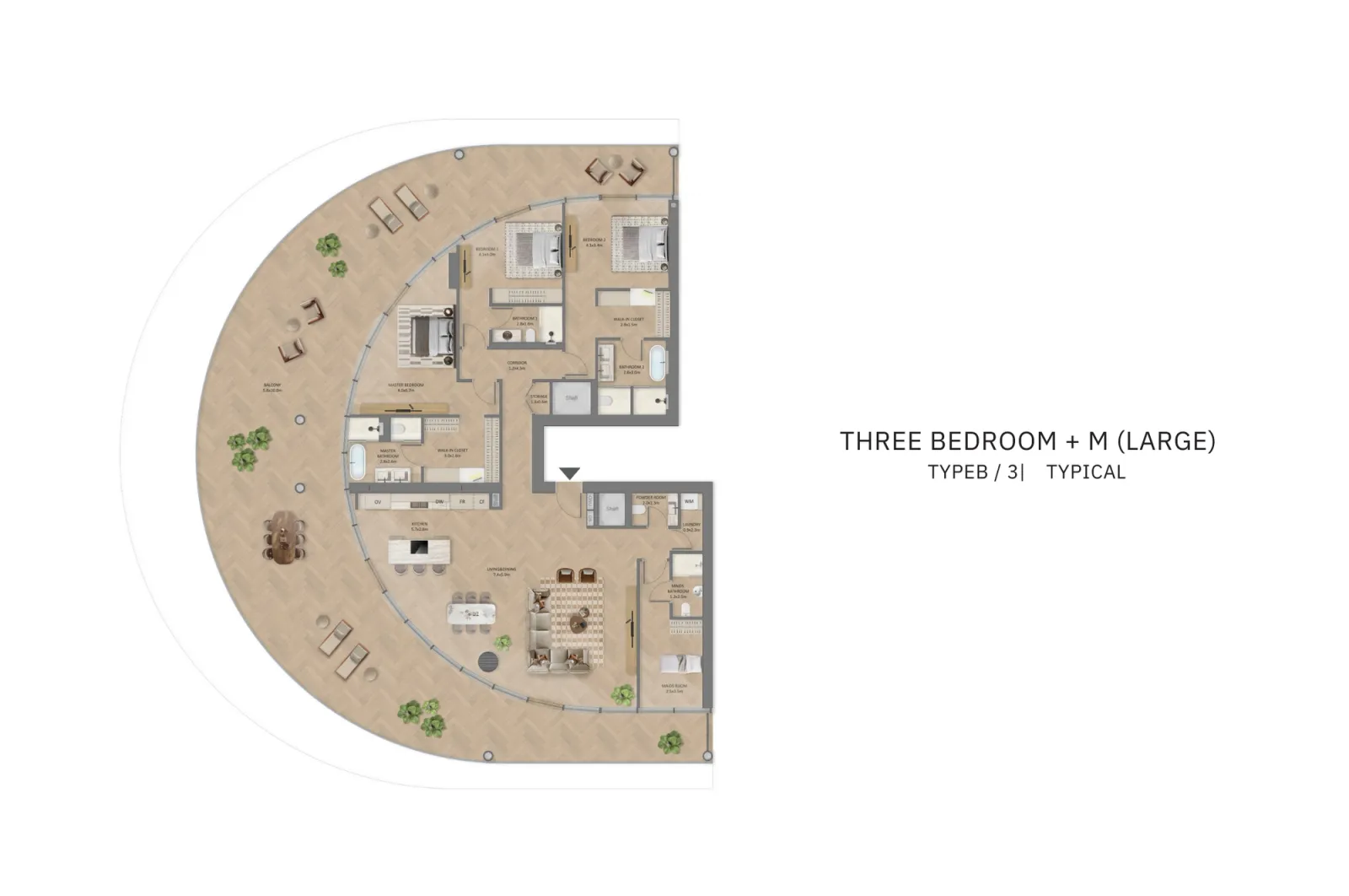 Floor plan for Type B3
