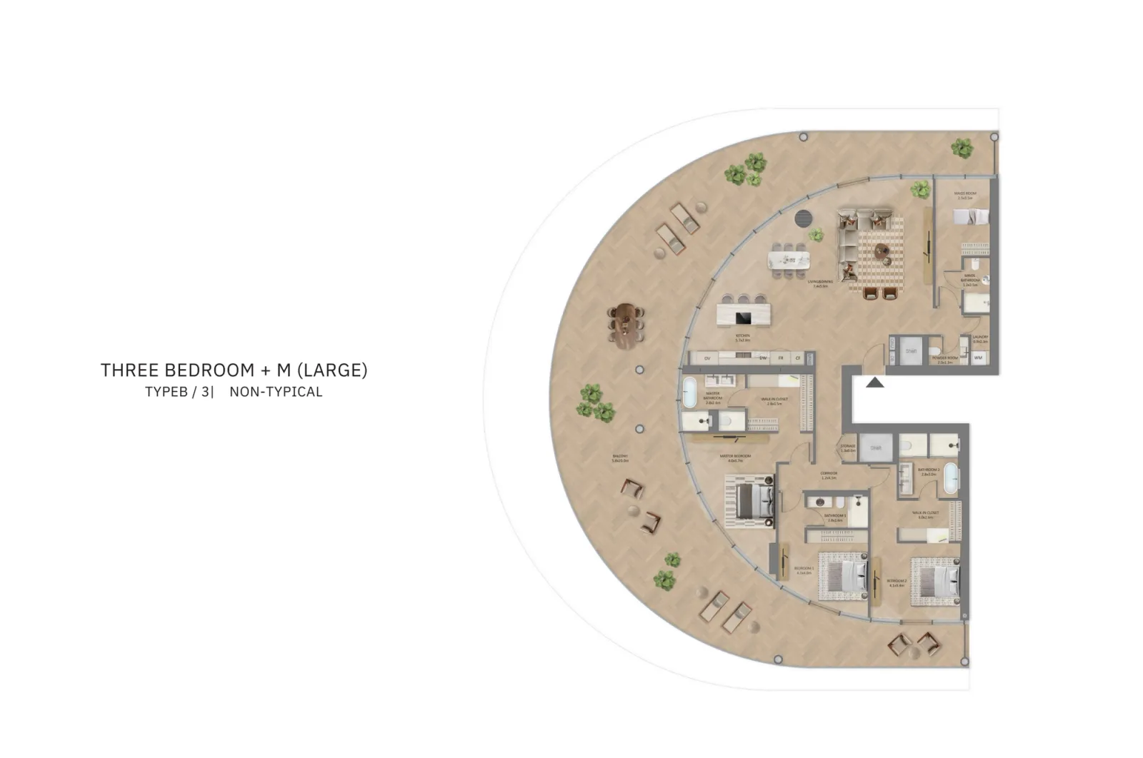 Floor plan for Type B3N