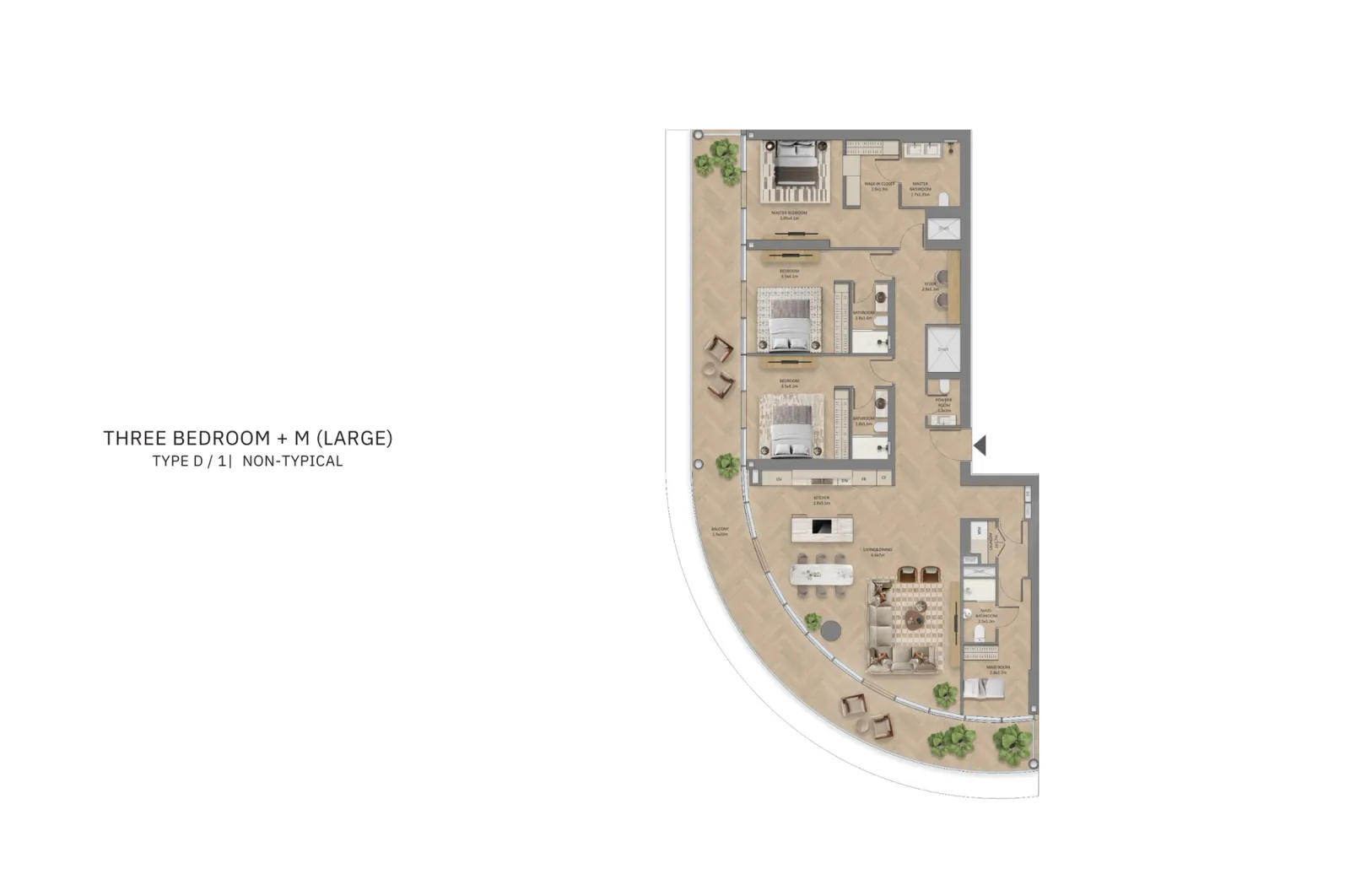 Floor plan for Type D1N