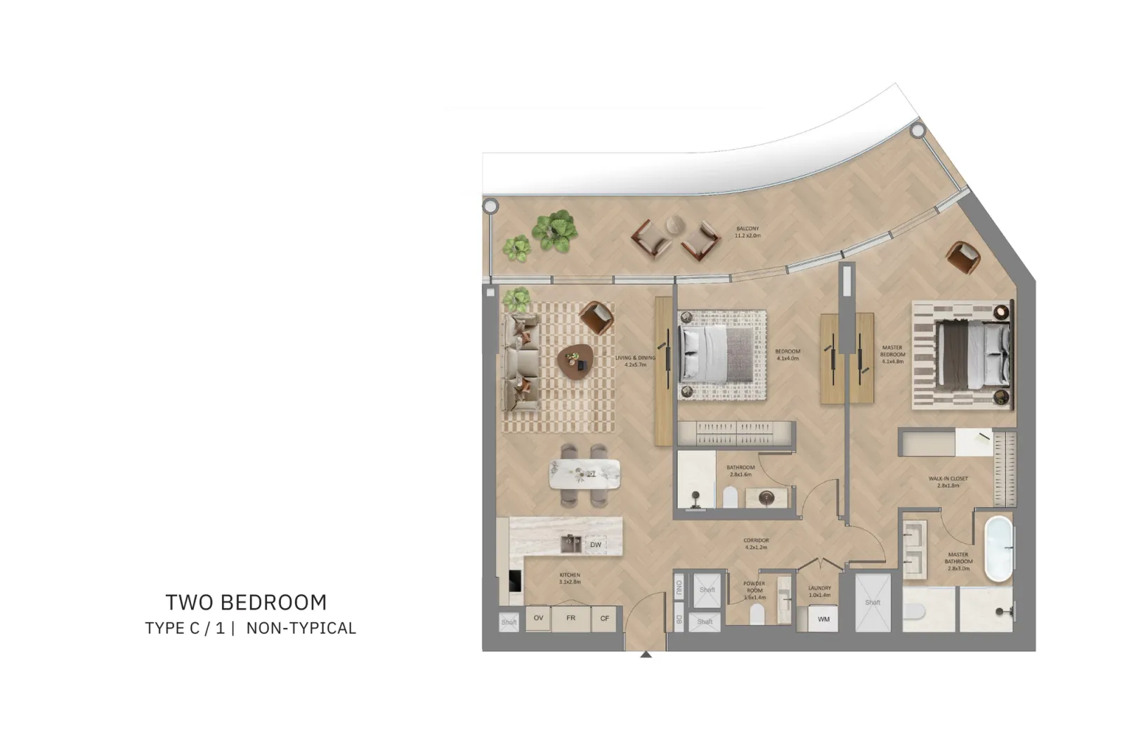 Floor plan for Type C1N