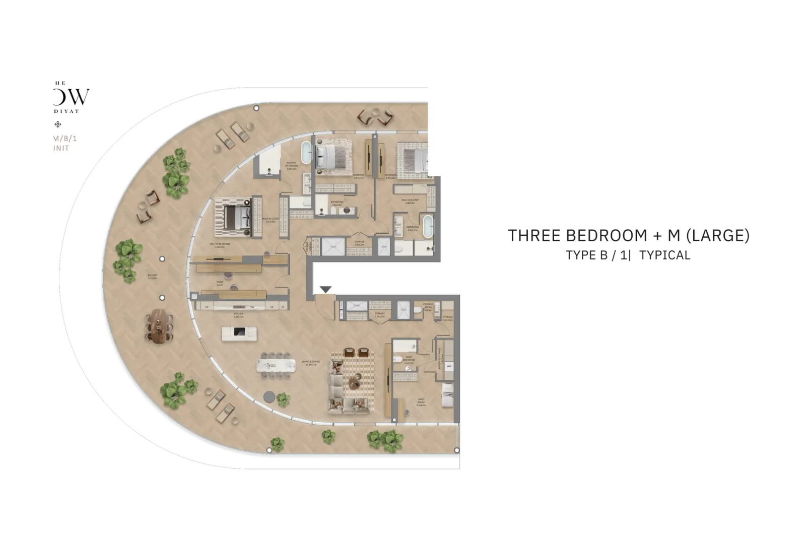 Floor plan for Type B1