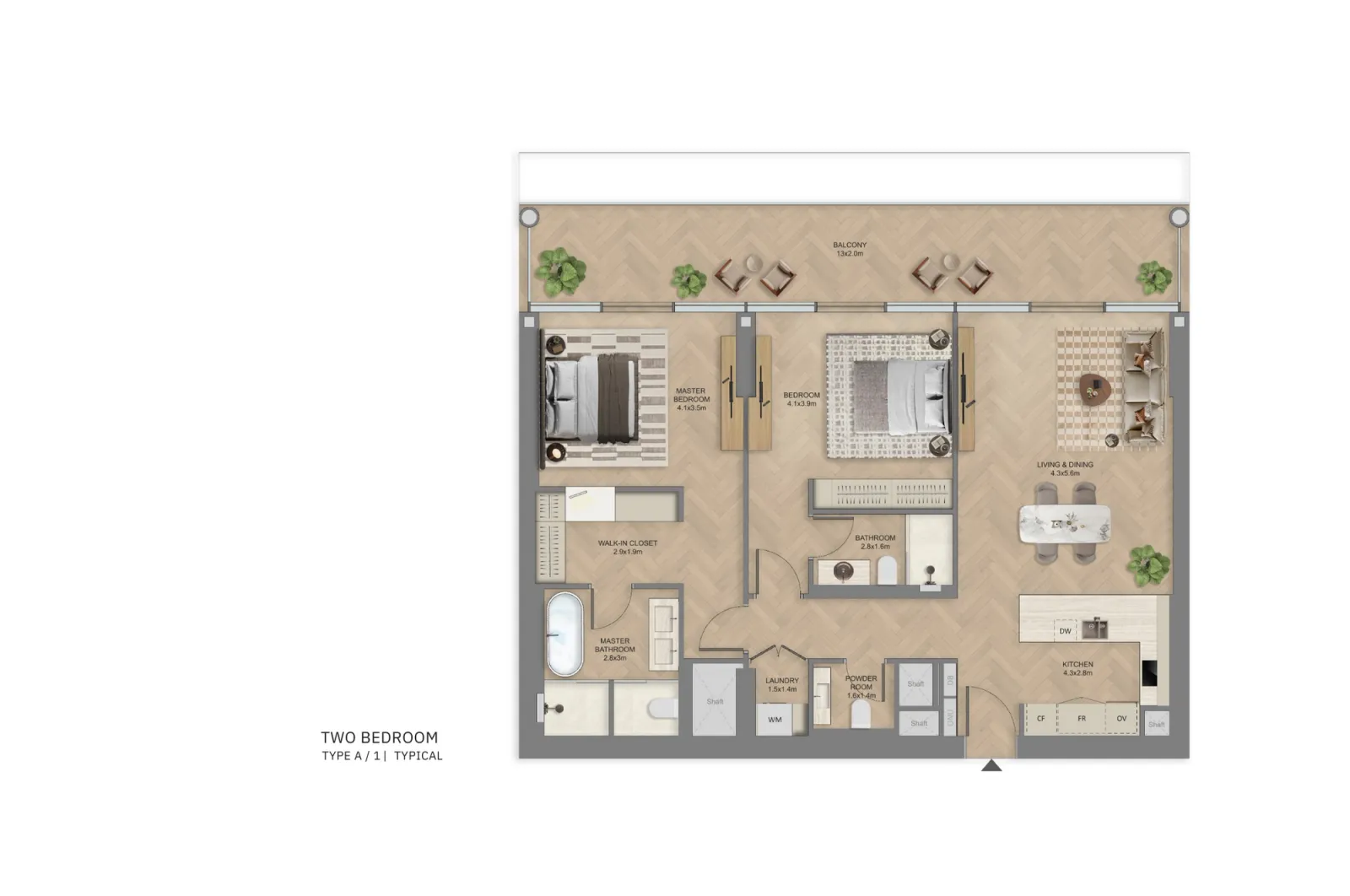 Floor plan for Type A1
