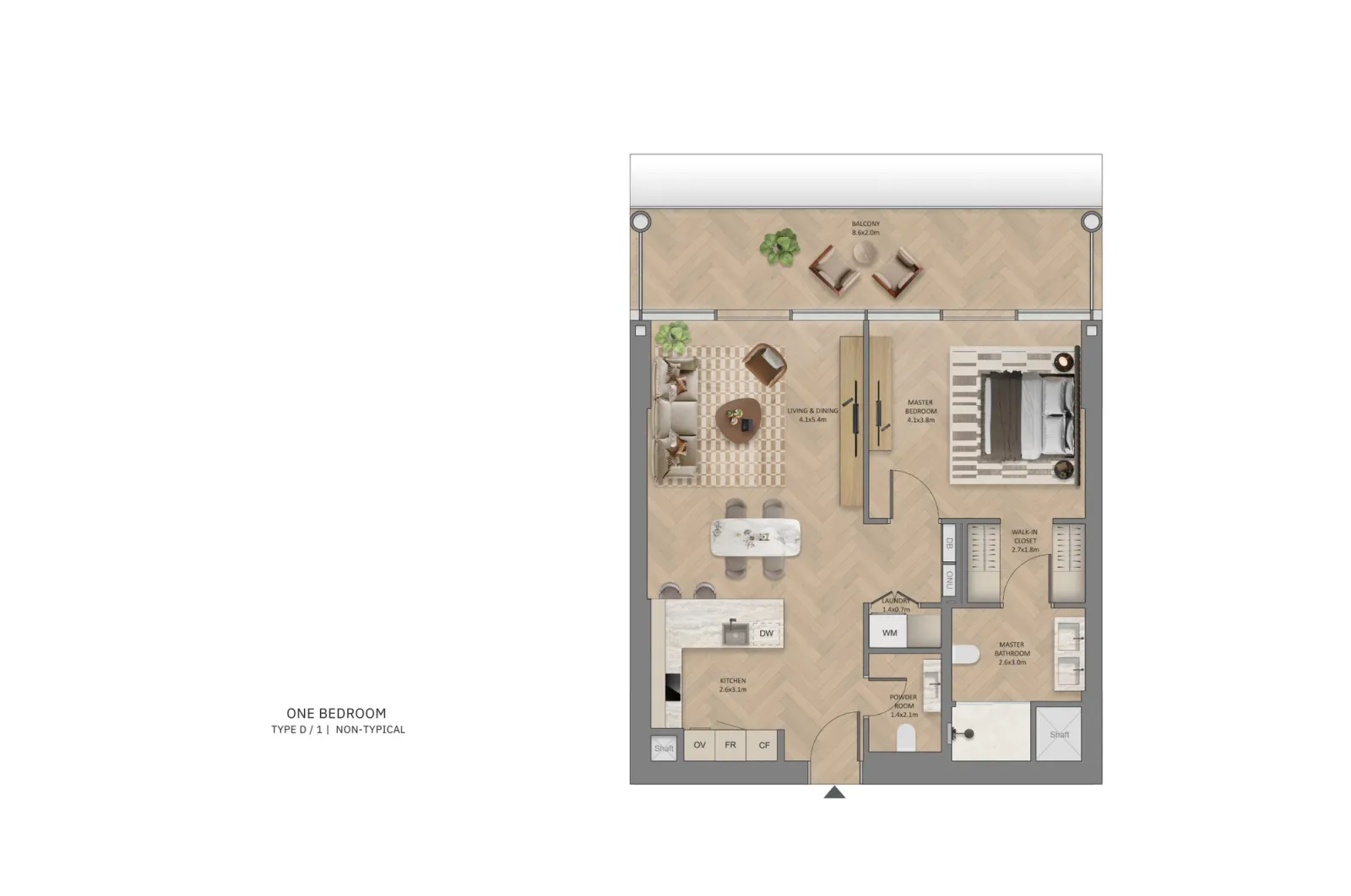 Floor plan for Type D1