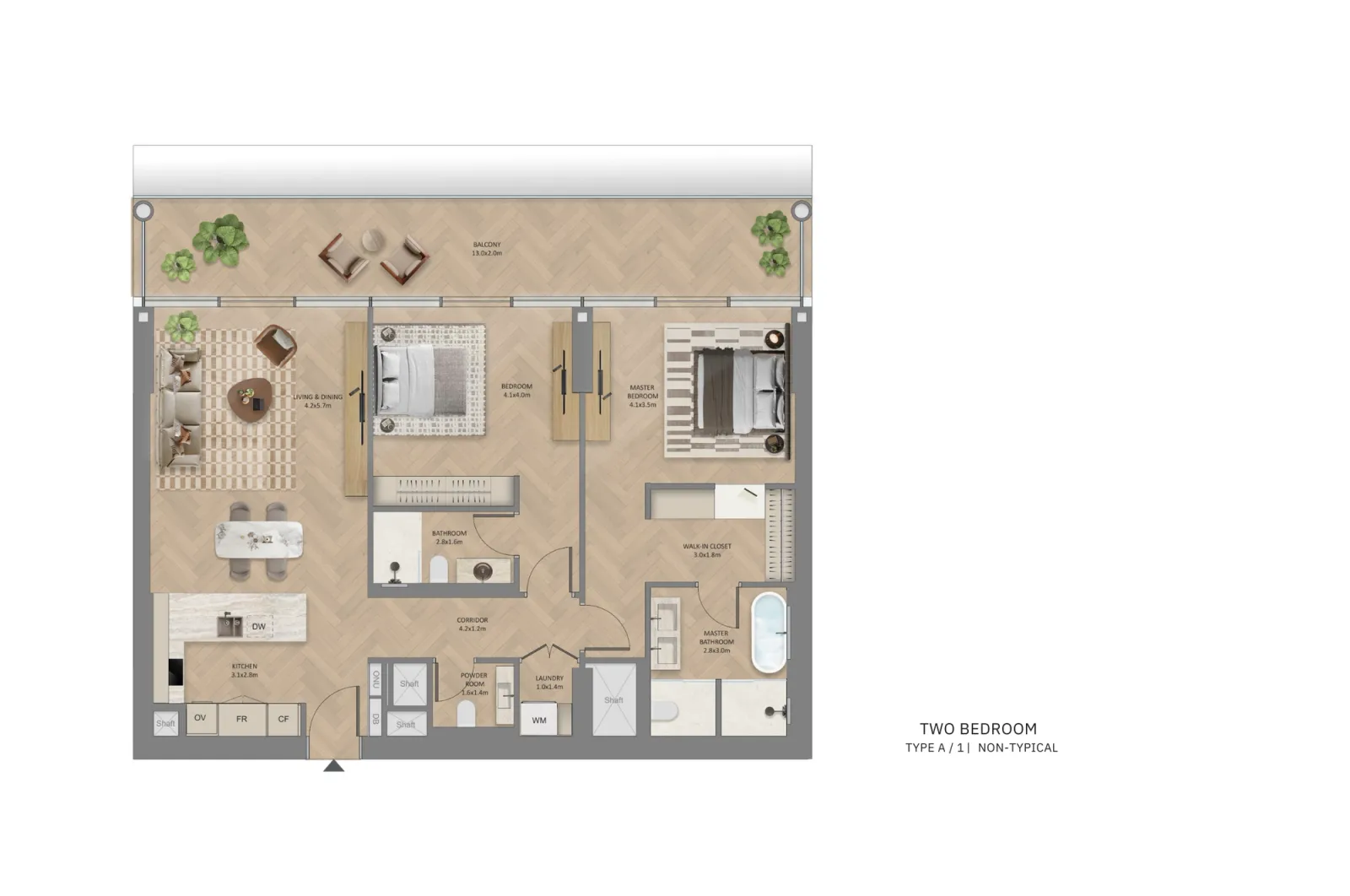 Floor plan for Type A1N