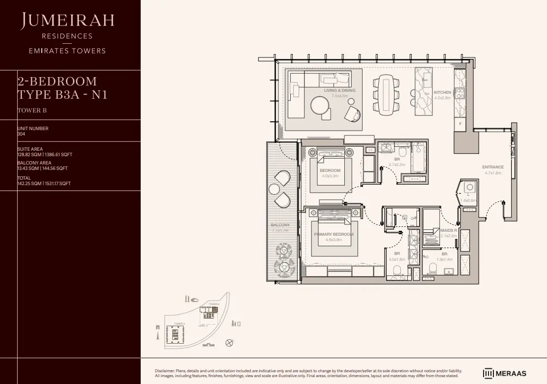 Floor plan for Type B3A-N1