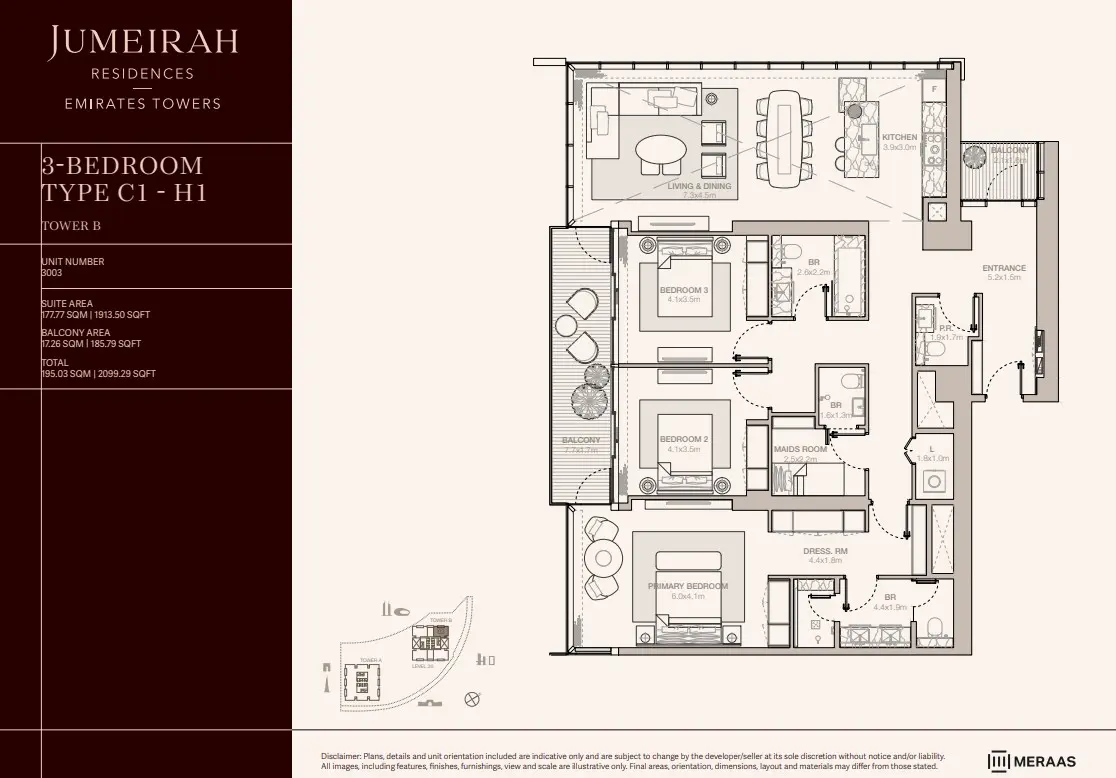 Floor plan for Type C1-H1