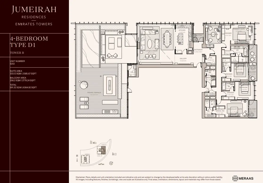 Floor plan for Type D1