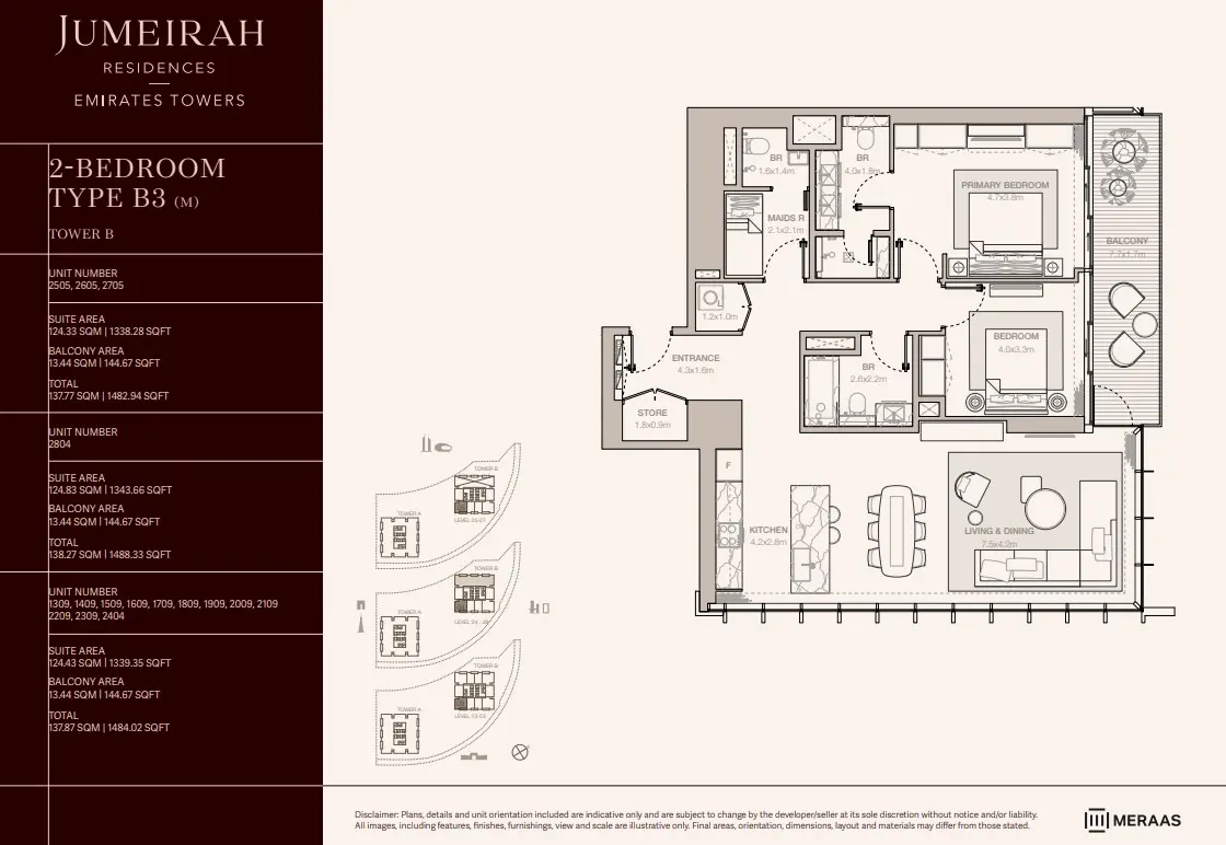 Floor plan for Type B3M
