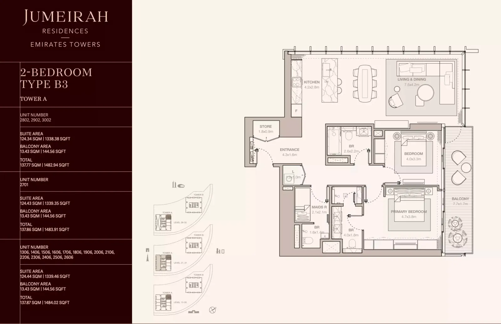 Floor plan for Type B3
