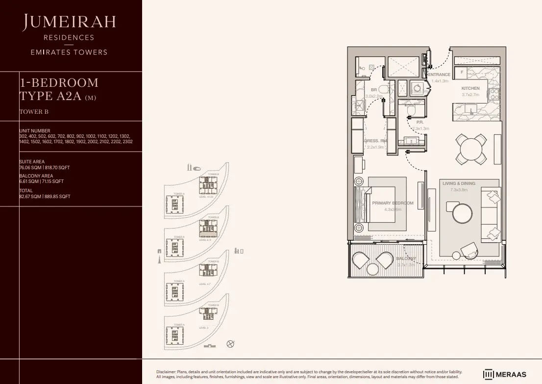 Floor plan for Type A2A-M