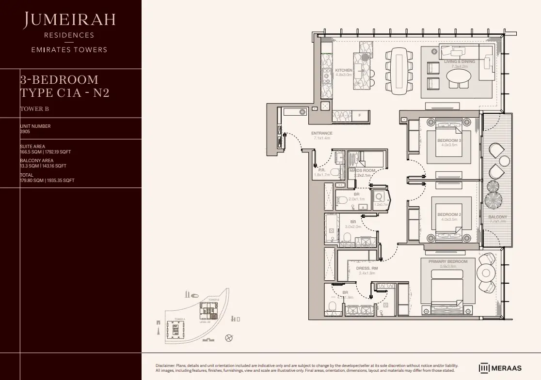 Floor plan for Type C1A-N2