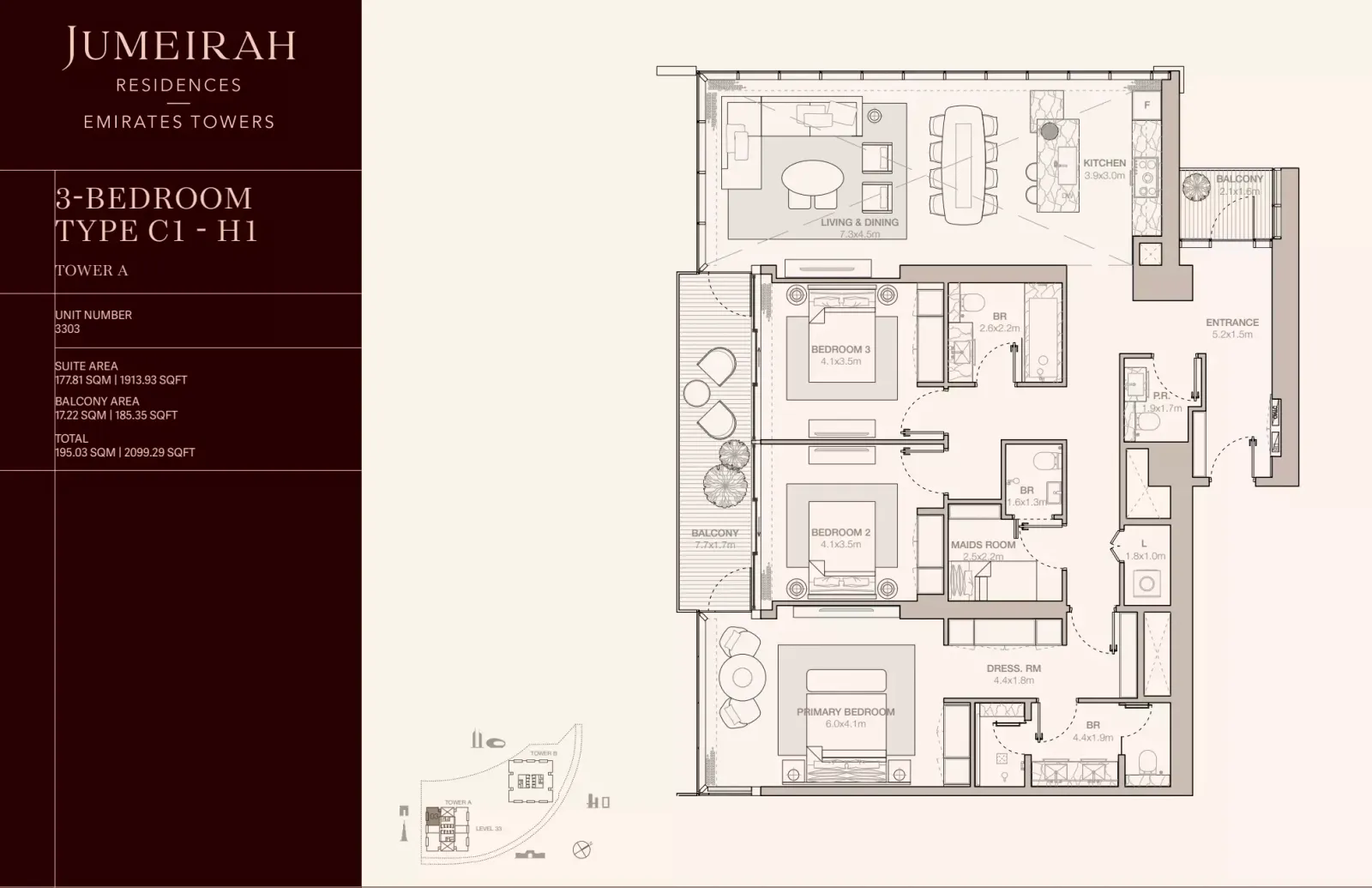 Floor plan for Type C1-H1