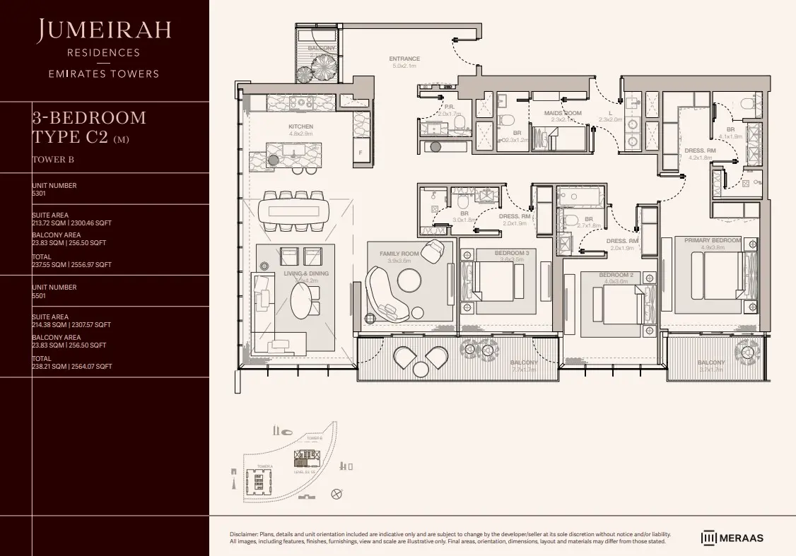 Floor plan for Type C2M