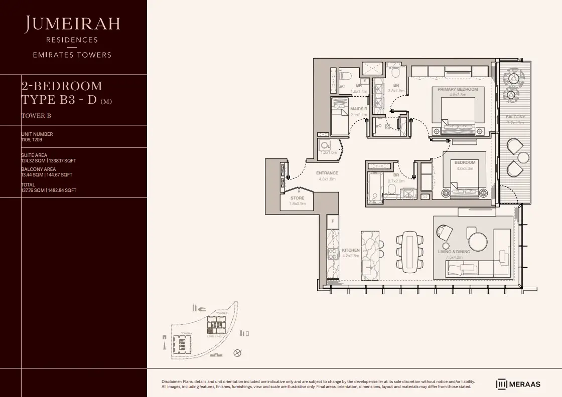 Floor plan for Type B3-DM