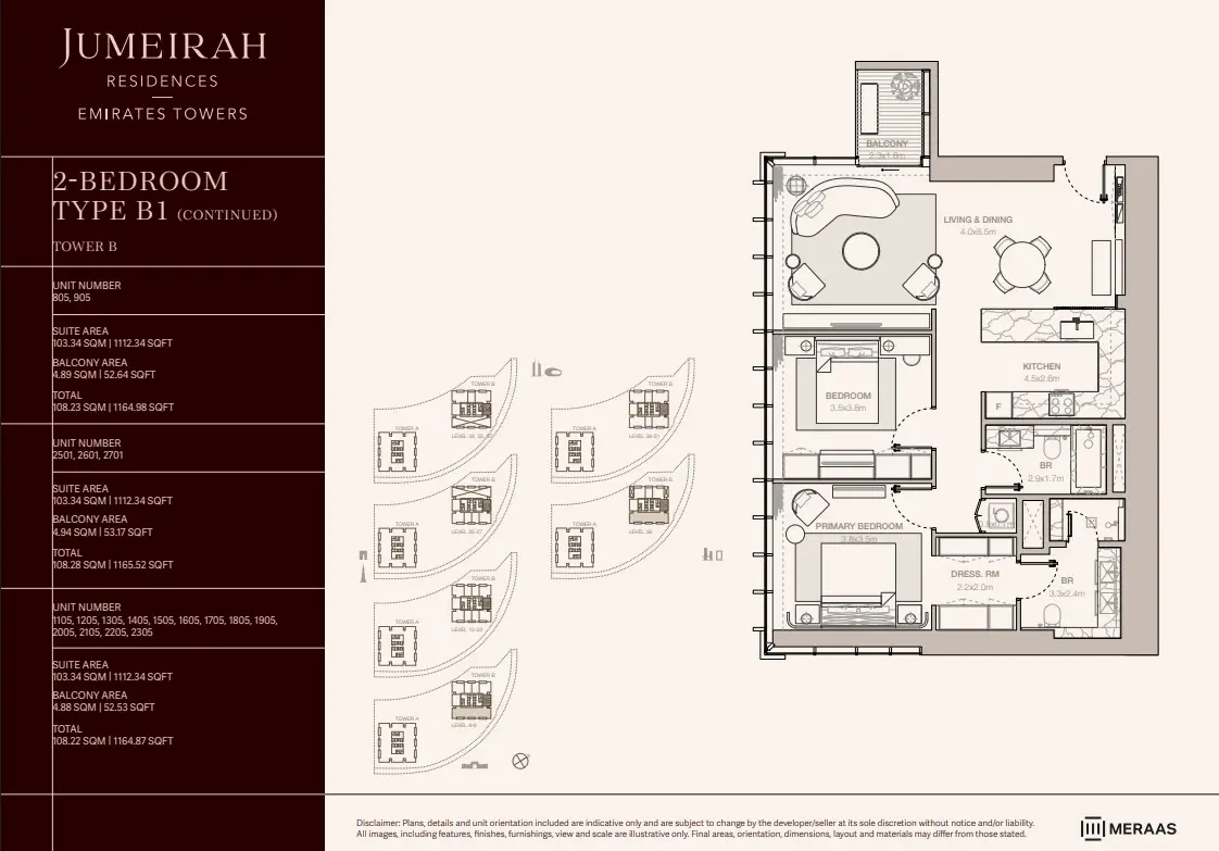 Floor plan for Type B1