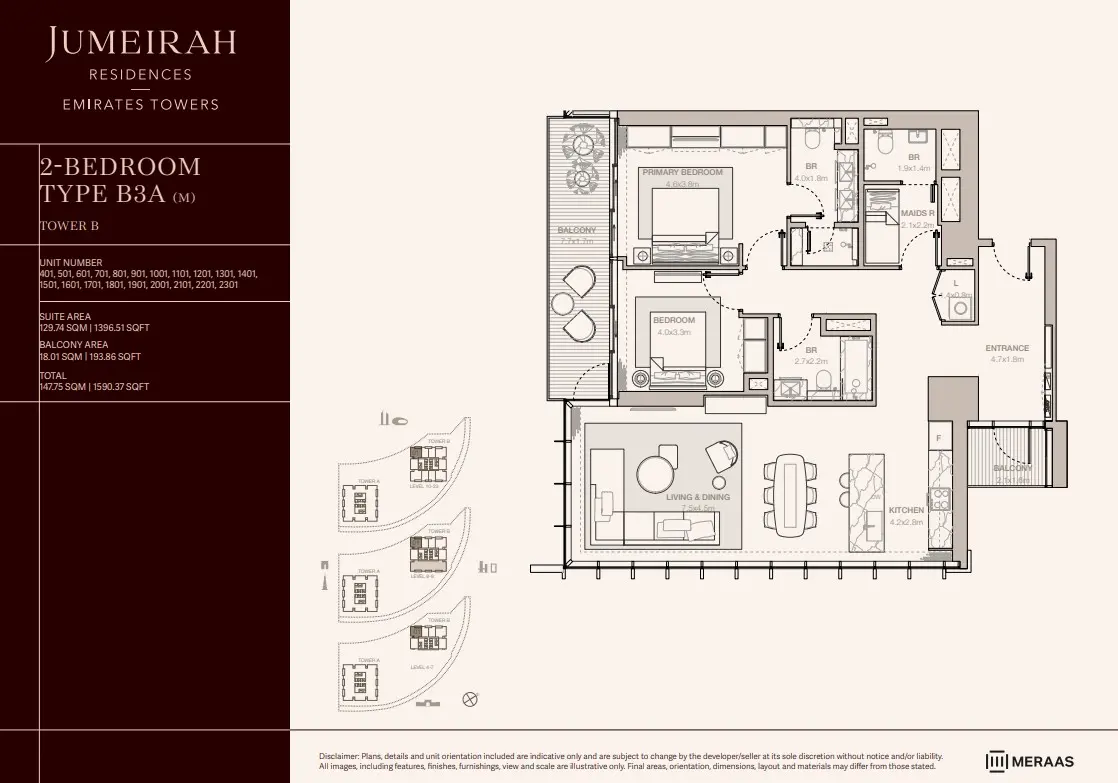 Floor plan for Type B3A-M