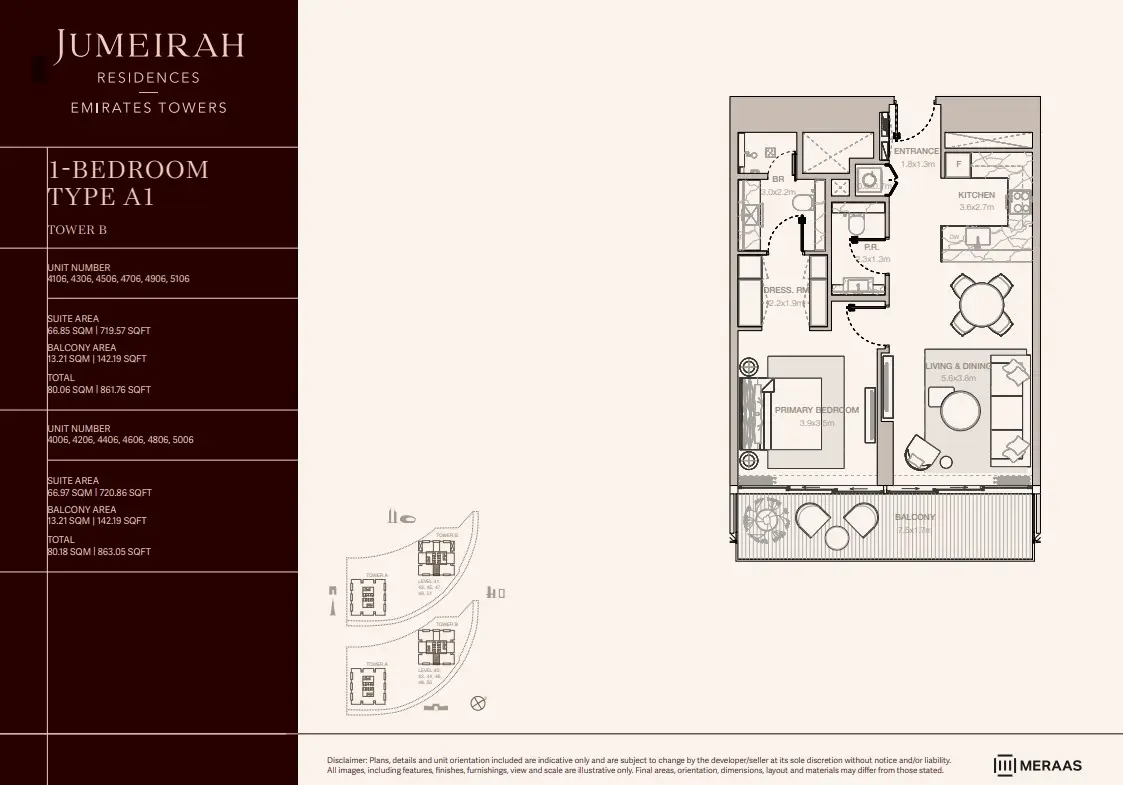 Floor plan for Type A1