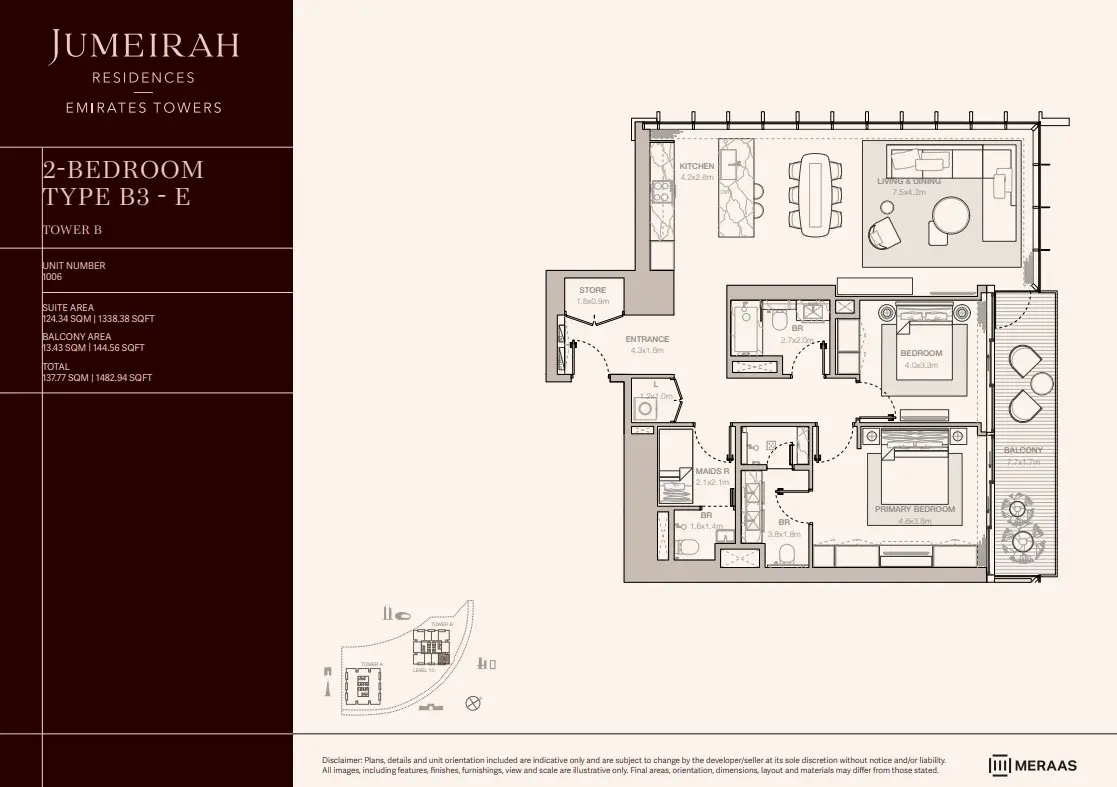 Floor plan for Type B3-E