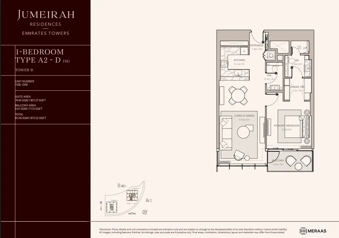 Floor plan for Type A2D-M