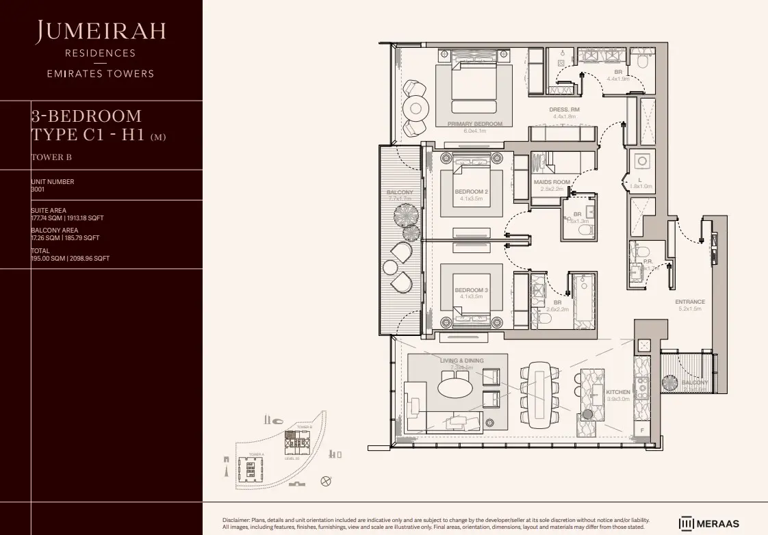 Floor plan for Type C1-H1M