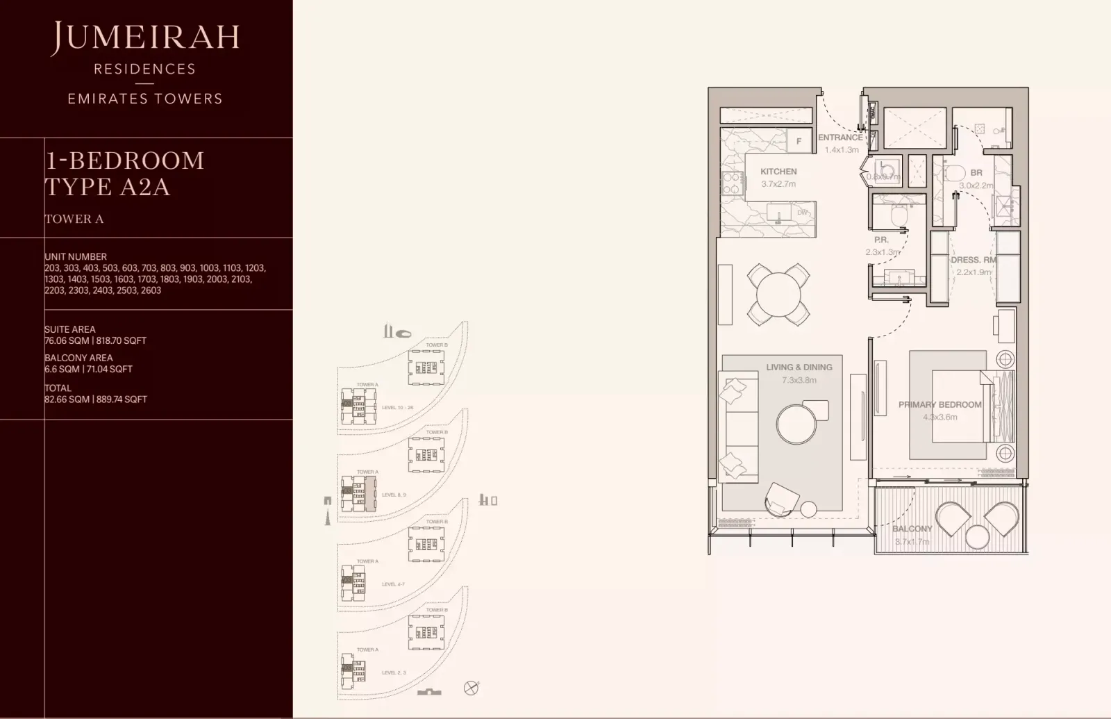 Floor plan for Type A2A