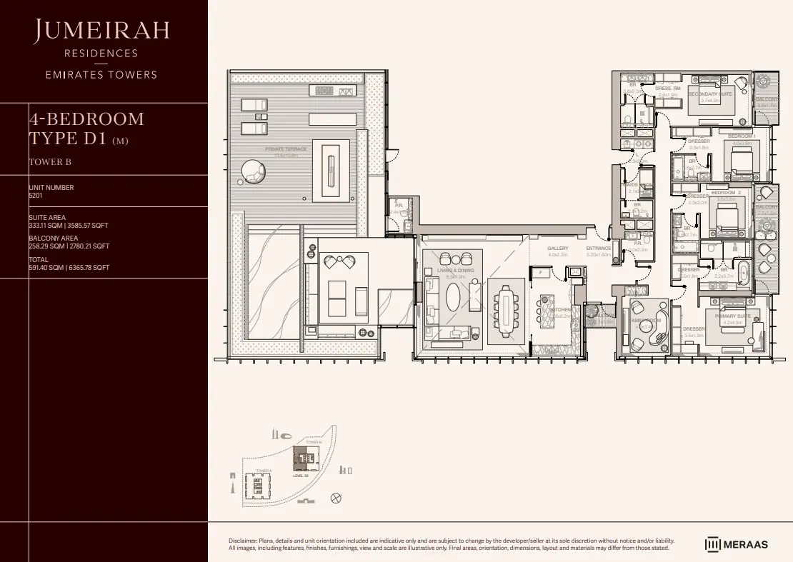 Floor plan for Type D1-M