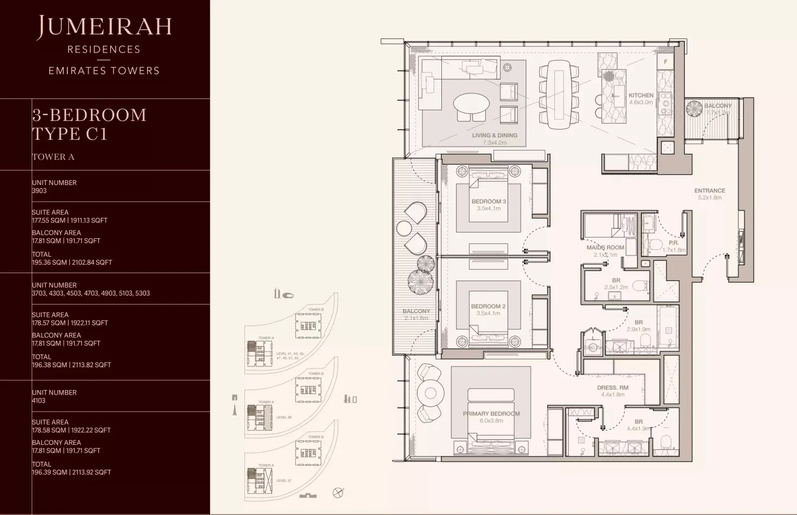 Floor plan for Type C1