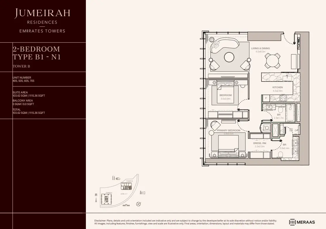 Floor plan for Type B1-N1