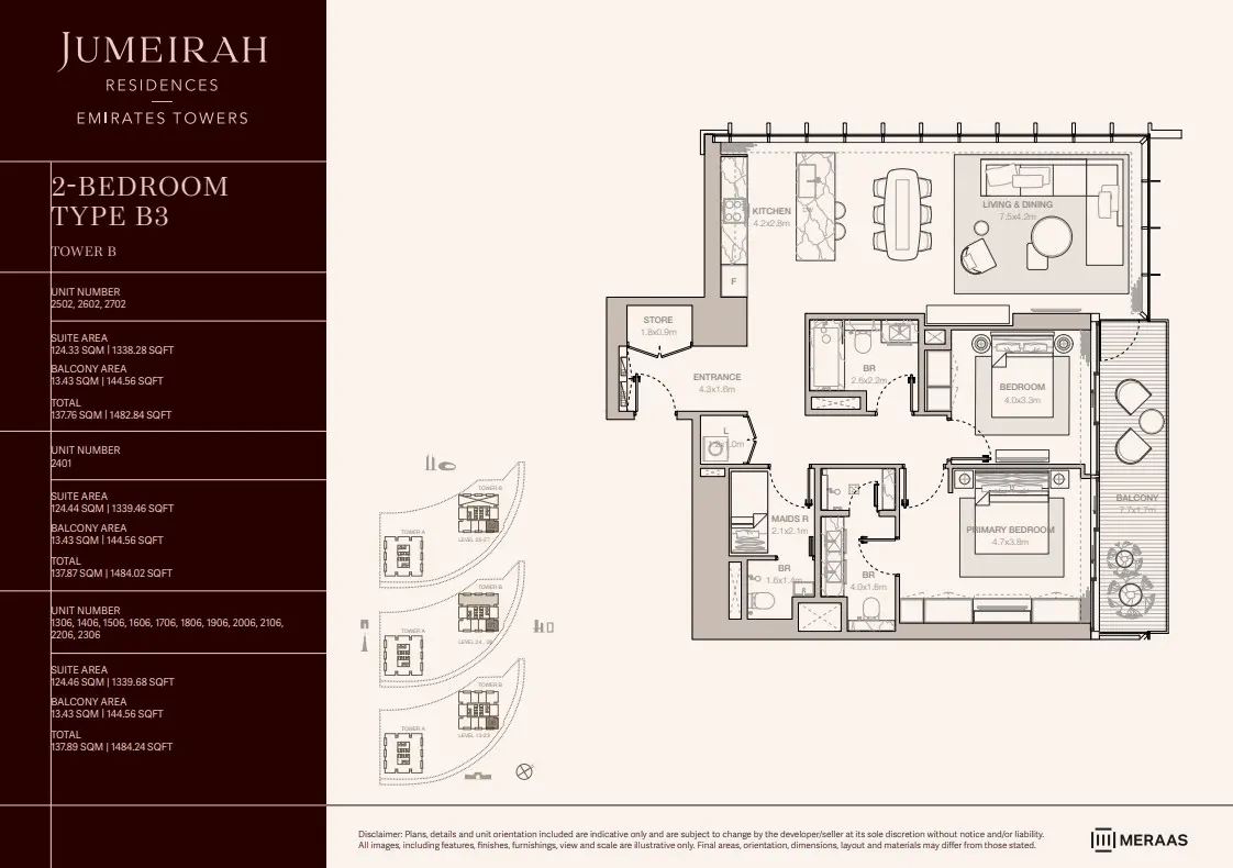 Floor plan for Type B3