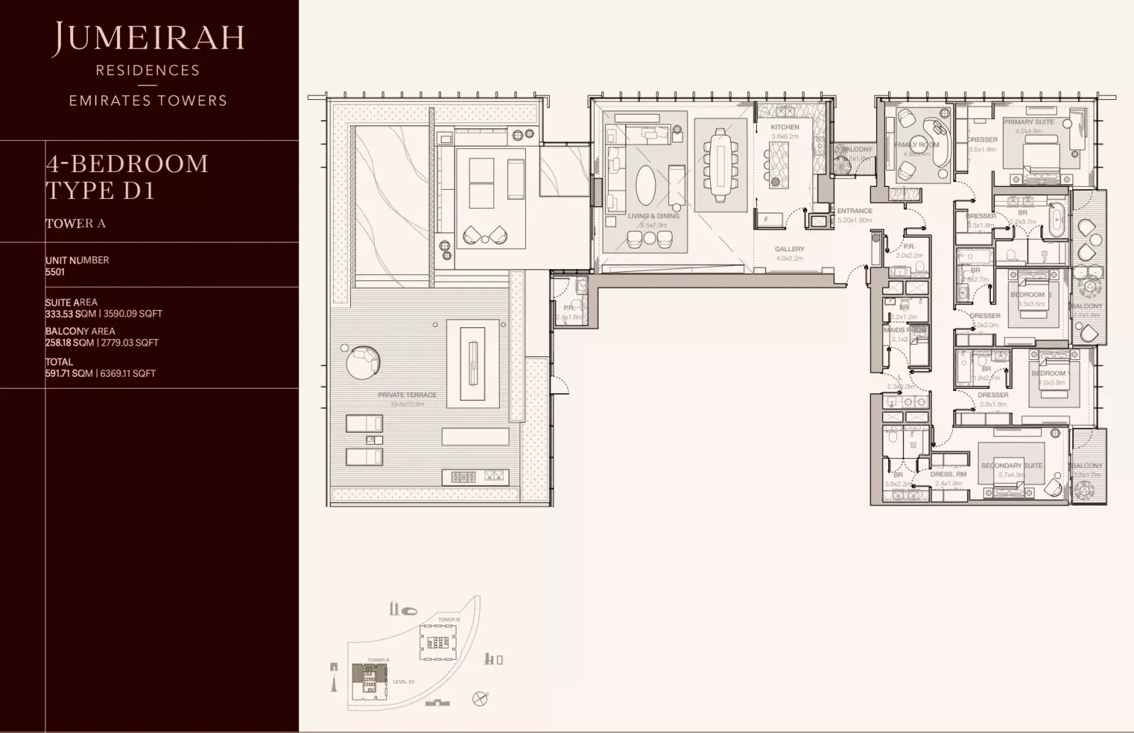 Floor plan for Type D1