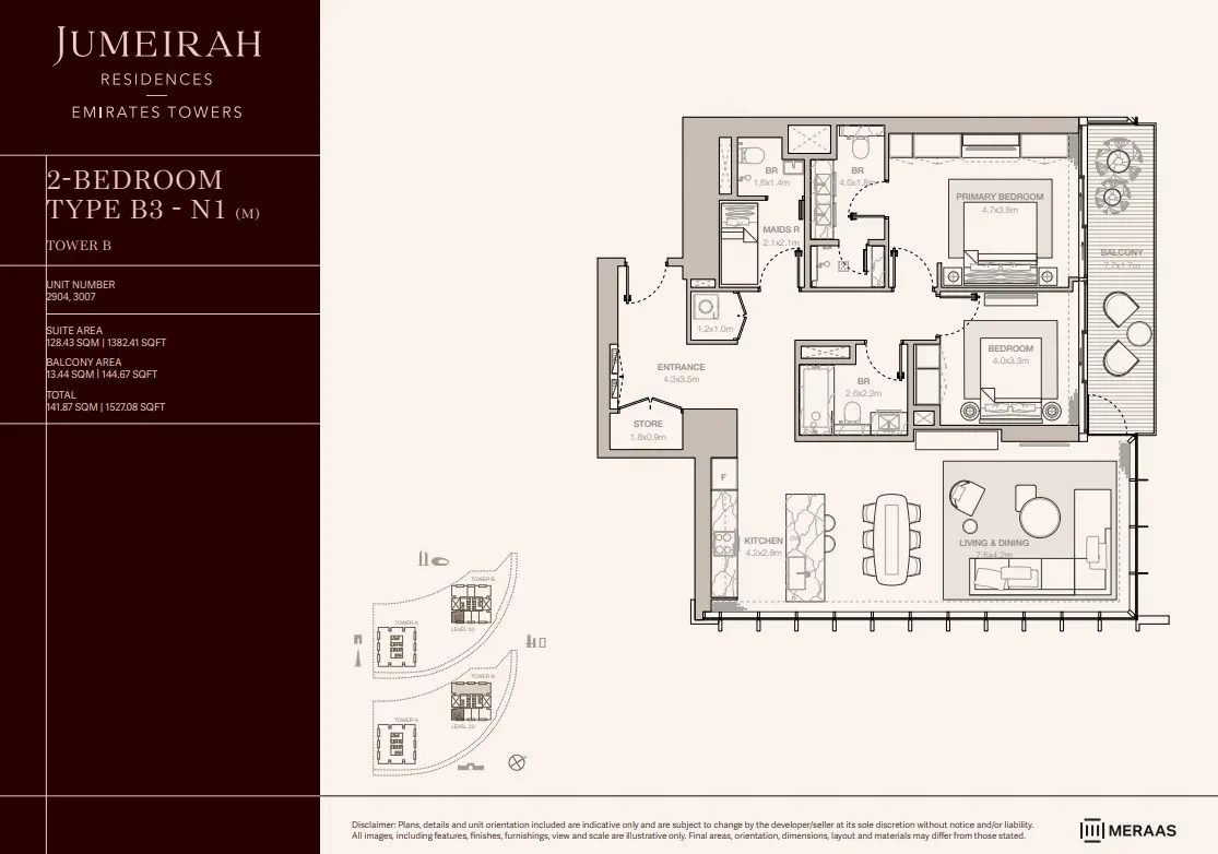 Floor plan for Type B3-N1M