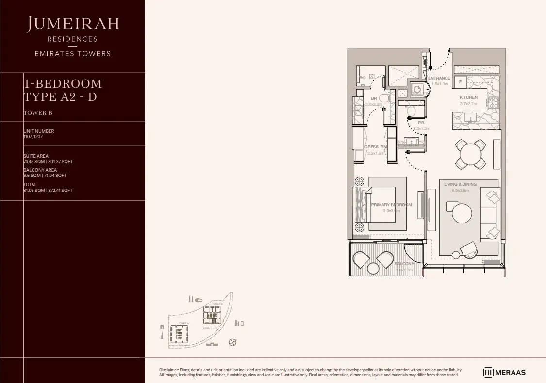 Floor plan for Type A2D